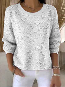 American-style Crewneck Long-sleeve Sweater For Women