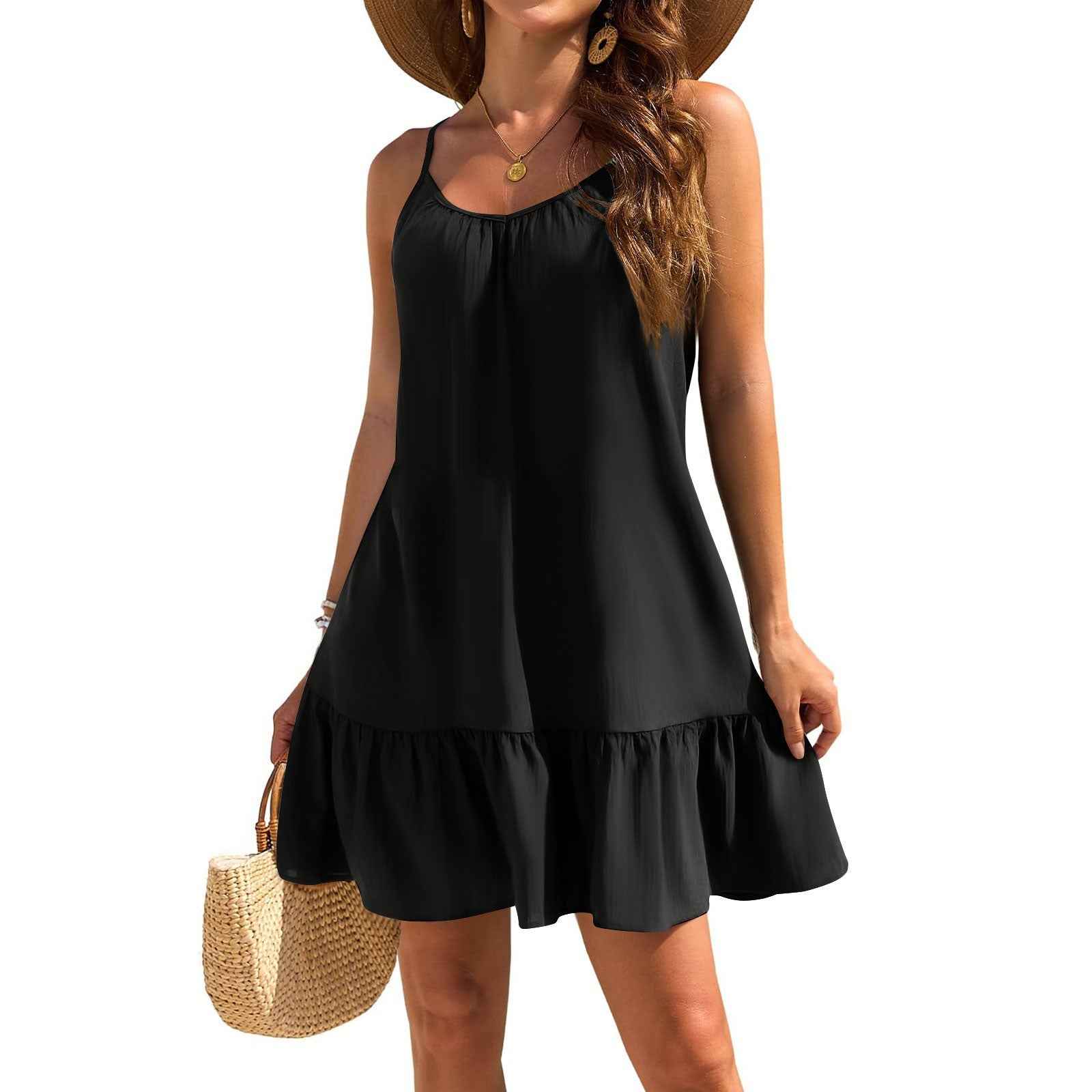 Strapless Solid-color Elegant Dress