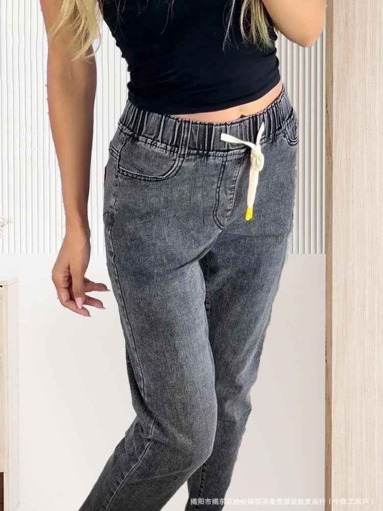 High-waisted Wide-leg Straight Jeans For Women