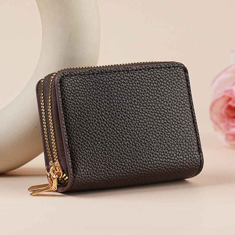 Clutch Wallet With Dual Zippers And Multiple Card Slots