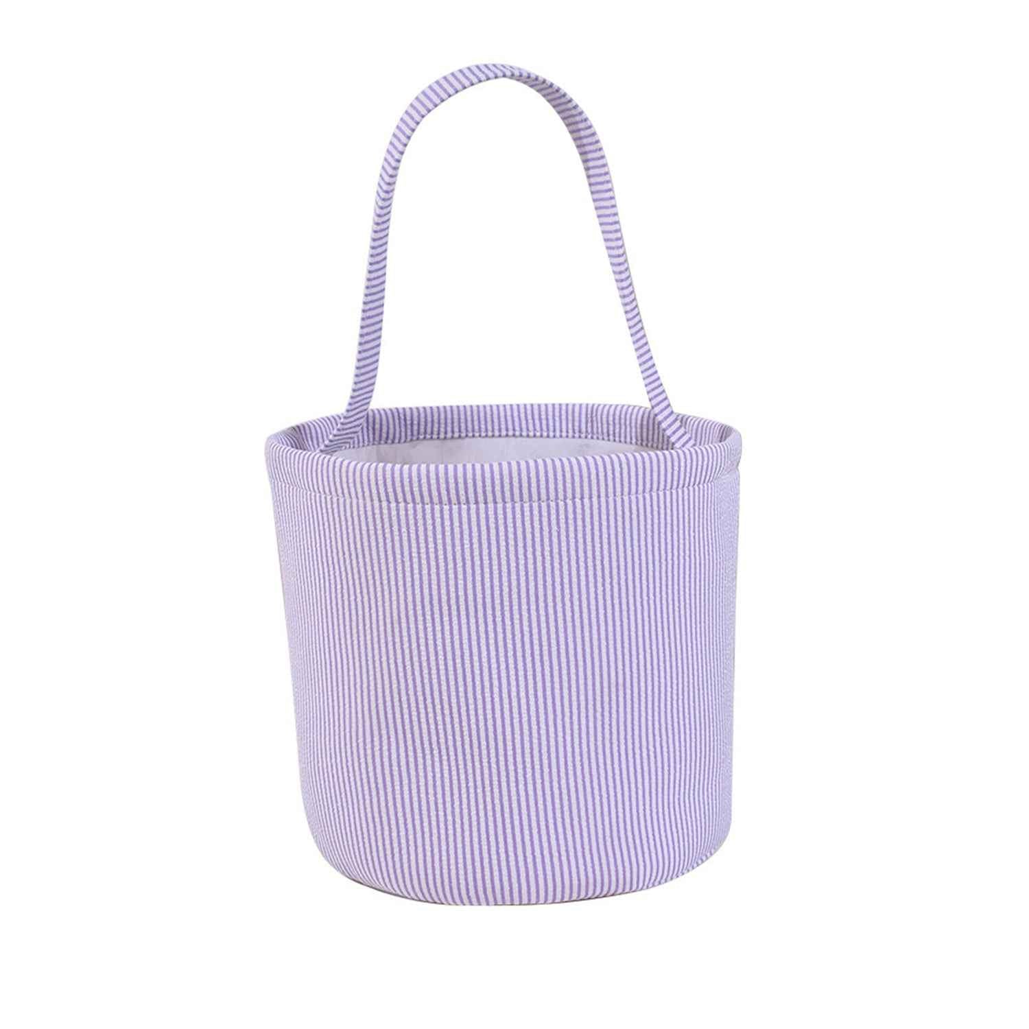Seersucker Easter Portable Basket 5-color Stripes