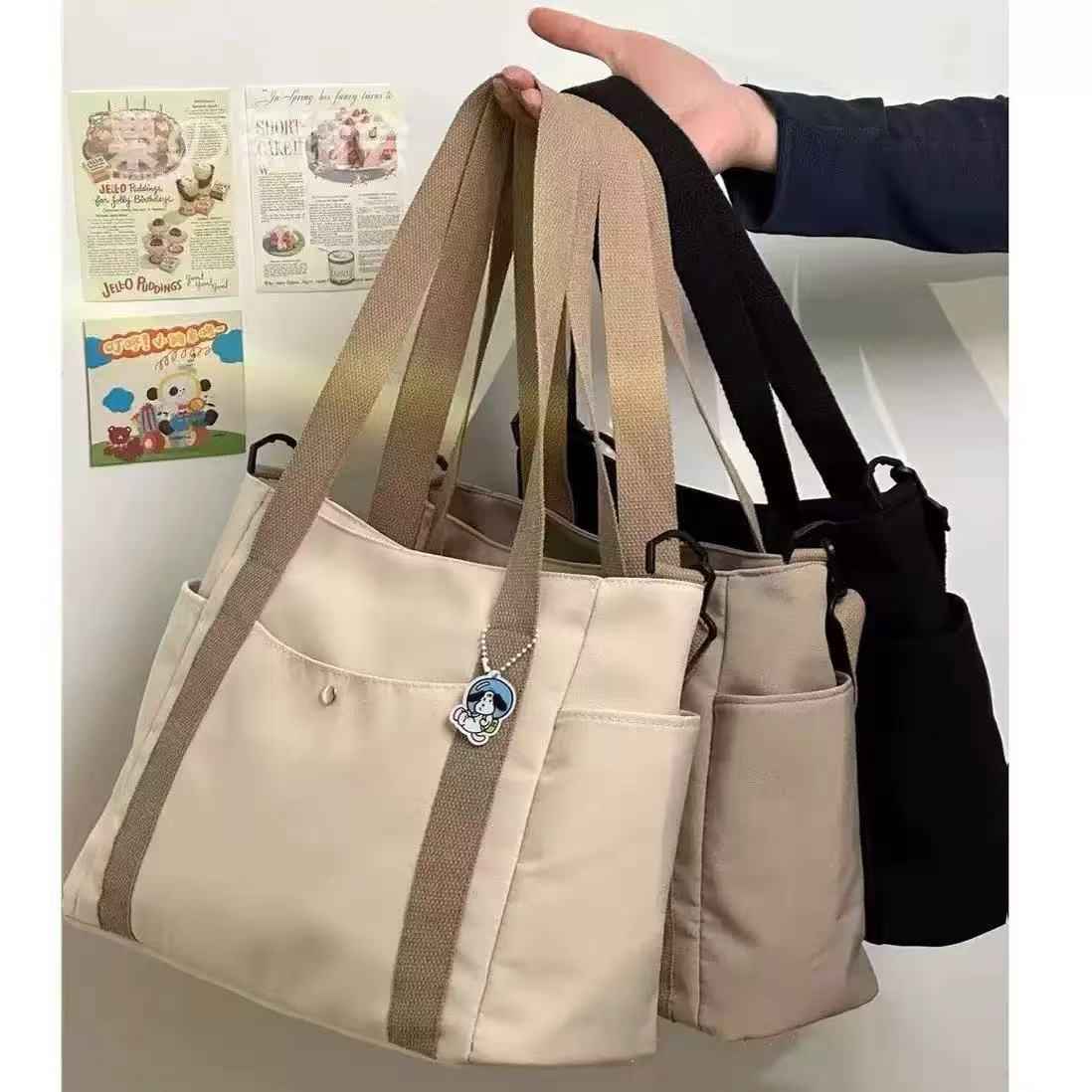 Stylish High-capacity Tote Shopping Bag That Can Be Carried By Hand Or Worn As A Crossbody Bag