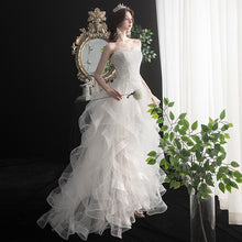 Short Front And Back Length Small Trailing Wedding Dress by Mirlaine Univers