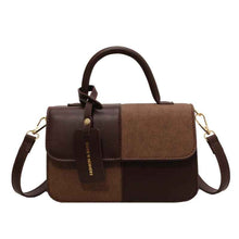 Crossbody Shoulder Bag With Contrasting Color Patchwork Compact Square Handbag