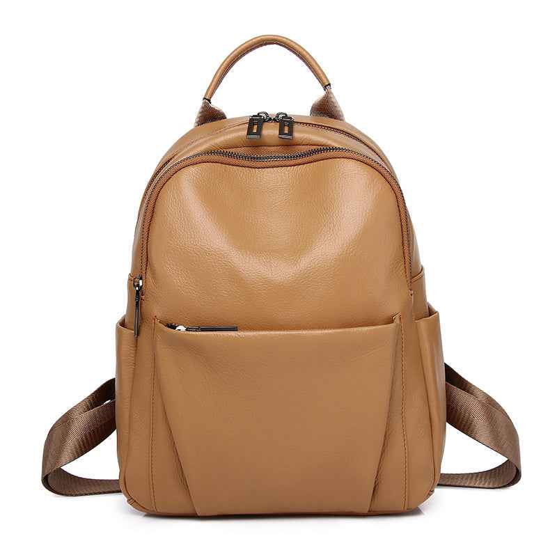 Stylish And Versatile Womens First-Layer Cowhide Backpack