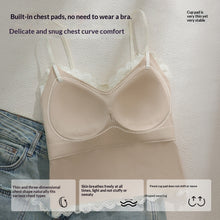 Floral Lace Camisole For Women Padded Mid Length Base Layer