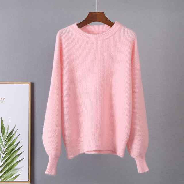 Soft Loose Knitted Cashmere Sweaters Women