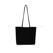 Retro Suede-Like Fabric Simple Handheld Shoulder Tote Bag