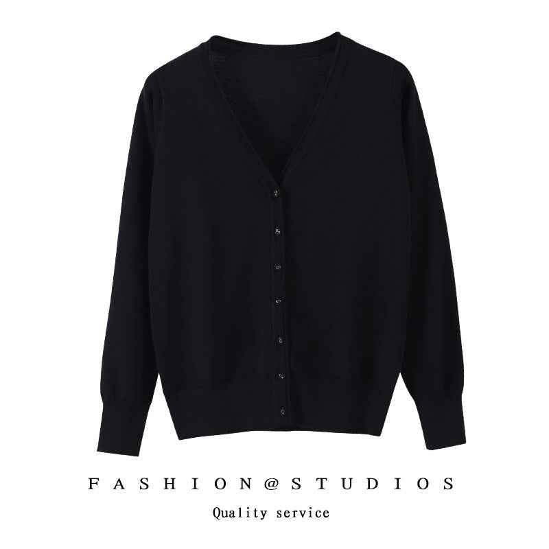 Women's Slim-fit SpringAutumn Plus-size Knitted Cardigan