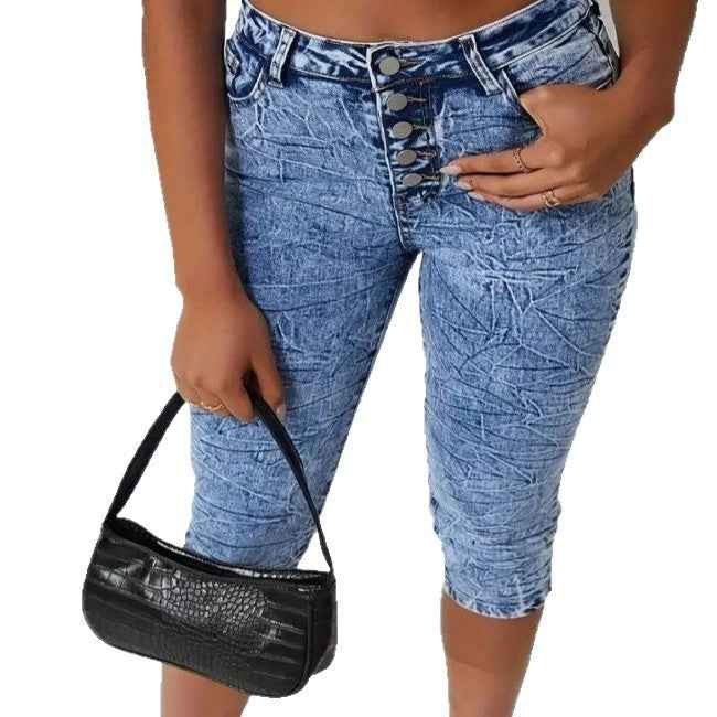 High-elastic Form-fitting Light-colored Jeans