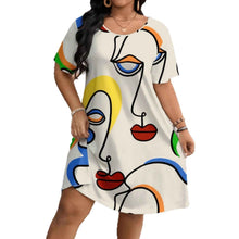 Women's Casual Printed Round Neck Short Sleeve Dress