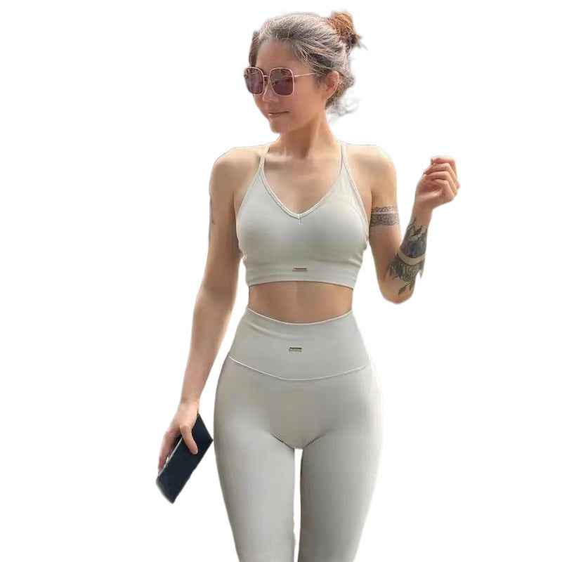 C3M European And American High Waist Sweat-absorbent Workout Clothes Sling Yoga Suit