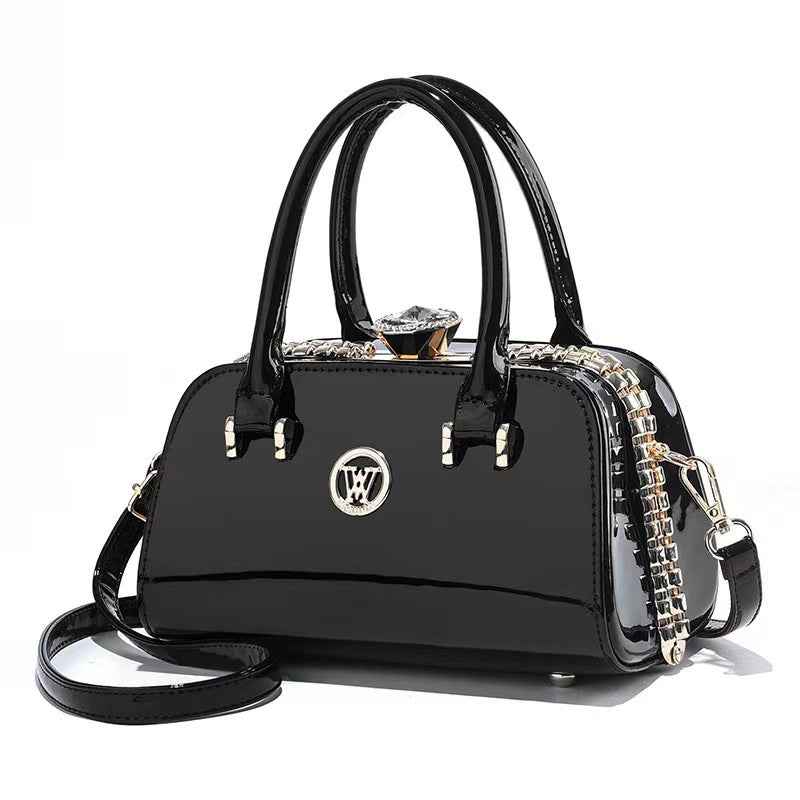 Shiny Leather Diamond-Embellished Simple And Elegant Womens Bag Multi-Functional Evening Clutch