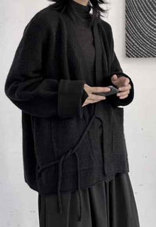Small Niche Yamamoto Japanese Style Dark Style Loose Sweater Cardigan For Women