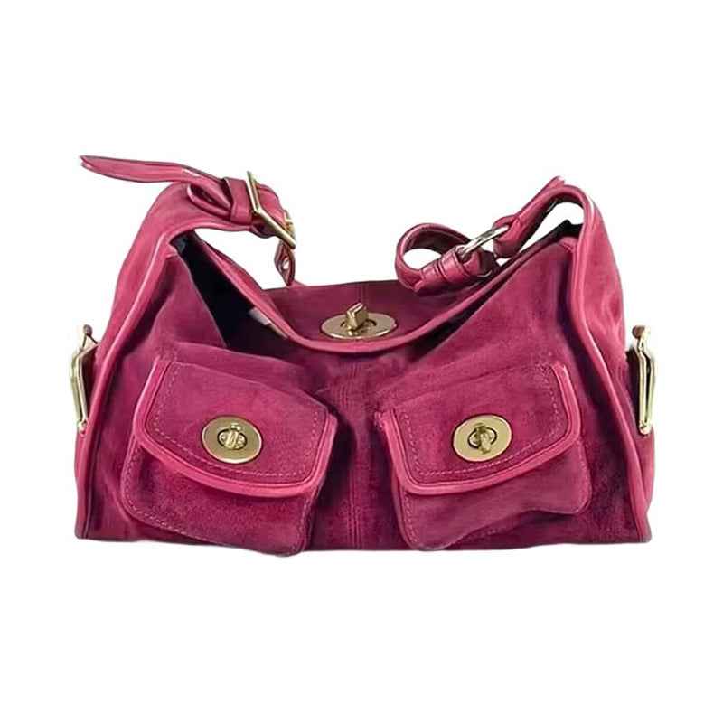 Retro Minimalist Versatile Womens Commuter Shoulder Bag With Multiple Pockets