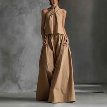 Loose-fitting Sleeveless Top And Wide-leg Pants Two-piece Set