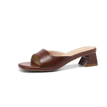 French Retro Chunky Heel Open Toe Sandals Women