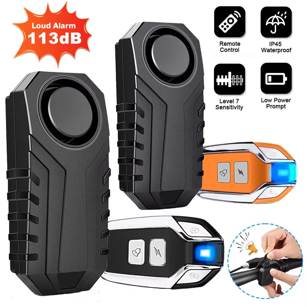 Elecpow Bike Alarm Remote Control Waterproof Electric Bicycle Motorcycle Anti-Theft Alarm Vibration Sensor by Mirlaine Univers
