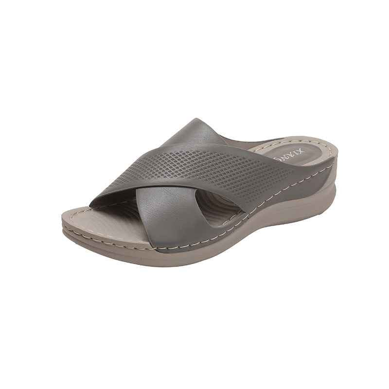 New Summer Fish-mouth Shoes For Women Chunky-sole Slide Sandals