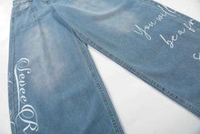 Korean-style Light-wash Wide-leg Denim Jeans For Women