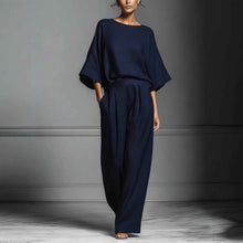 Womens Fashionable And Elegant Flared-Sleeve Linen Suit