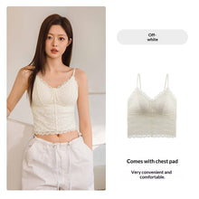 Floral Lace Camisole For Women Padded Mid Length Base Layer