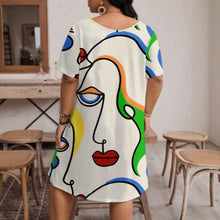Women's Casual Printed Round Neck Short Sleeve Dress