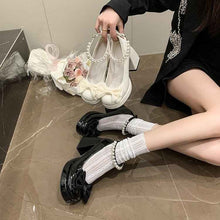 2026 Spring Sweet Bow & Pearl Mary Jane Heels For Women-Cute Platform Block Heel Pumps For Dressy Outings