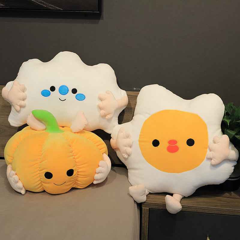 Creative pumpkin Figurine with poached eggs