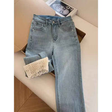 Women's Fashionable Retro Lace Straight-Leg Denim Jeans