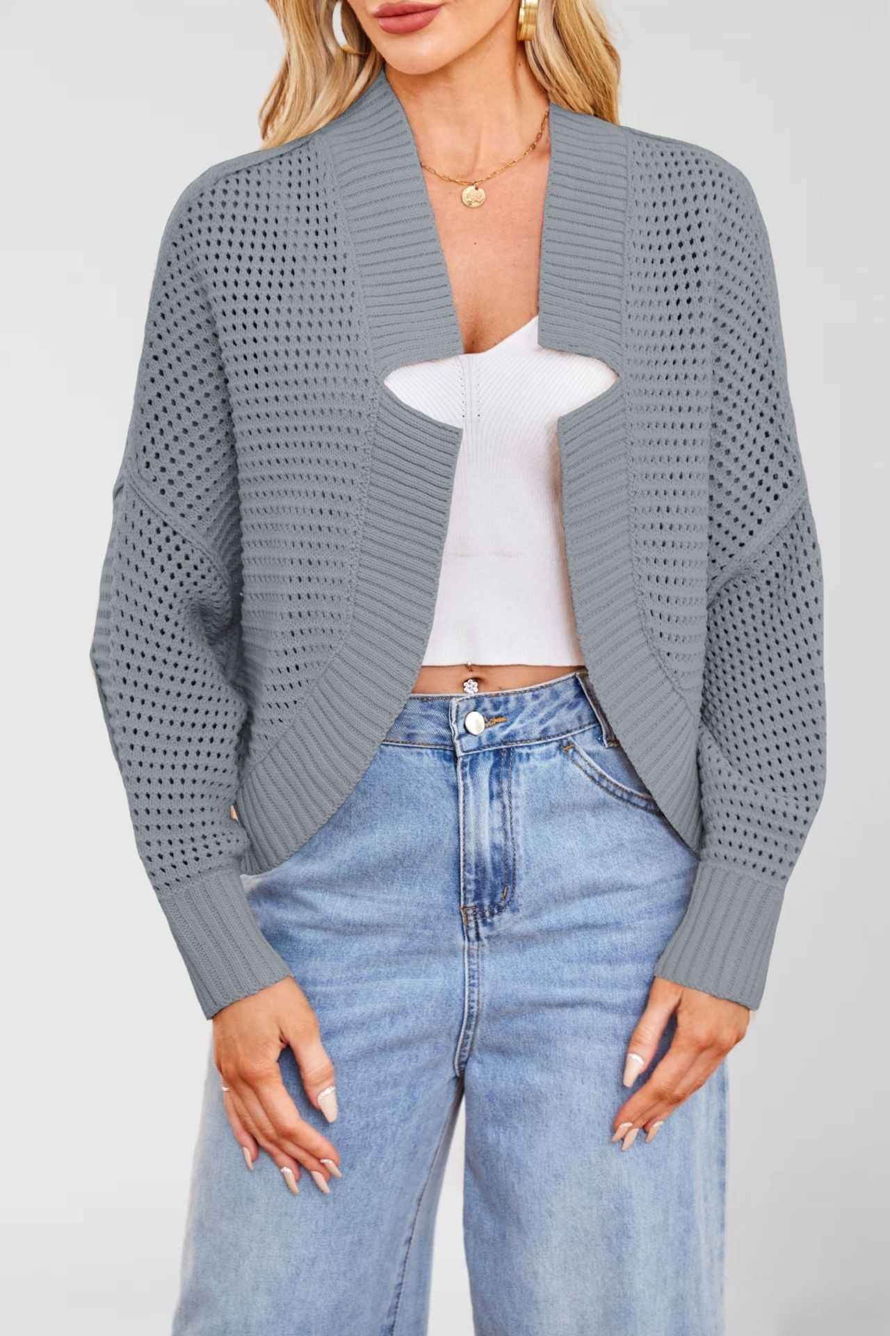 Fashionable Batwing Sleeve Knitted Cardigan Sweaters Coat