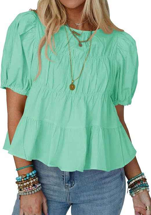 Summer Puff-sleeve Doll Shirt Short Sleeves