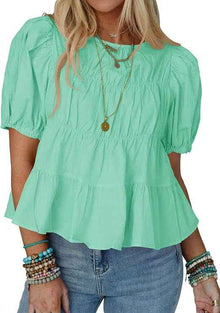 Summer Puff-sleeve Doll Shirt Short Sleeves