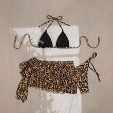Bikini Three-piece Swimsuit Lace-up Pleated Skirt Two-piece Swimwear Set