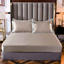 Popular Washed Silk Fitted Sheet Solid Color Home Textile Fitted Sheet
