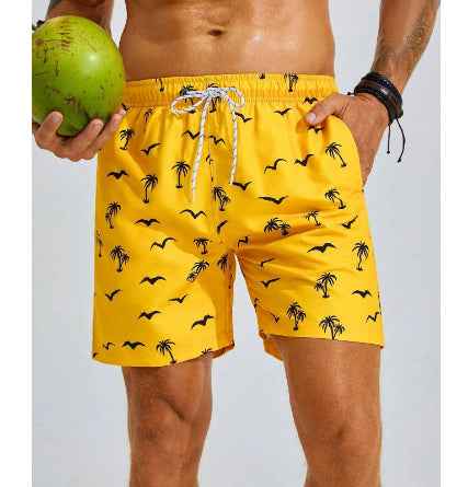 Mens Printed Beach Hawaiian Casual Shorts