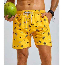Mens Printed Beach Hawaiian Casual Shorts