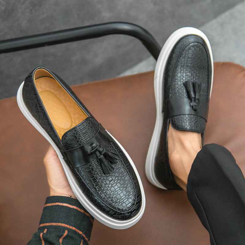 Casual Fashion Men's Plus Size Fringed Leather Shoes