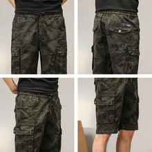 Mens Loose Retro Casual Camo Shorts With Multiple Pockets