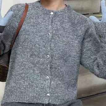 Sweet Loose-Fitting Slimming Round-Neck Knitted Top For Women