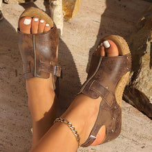 European American Summer New Plus Size Wedge Peep Toe Sandals For Women
