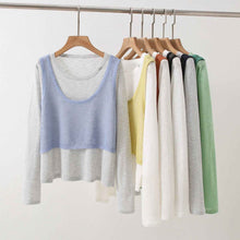 New Design Sense Stitching Fake Two-piece Knitted Sweaters Women