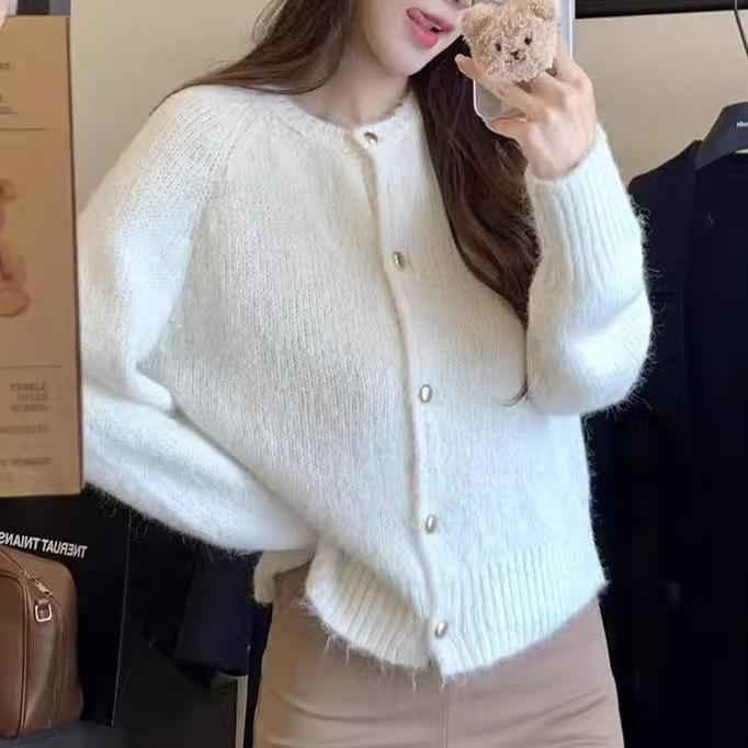 Sweet Loose-Fitting Slimming Round-Neck Knitted Top For Women