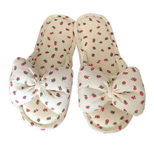 Household Sweet Bow-Knot Womens Cotton And Linen Slippers