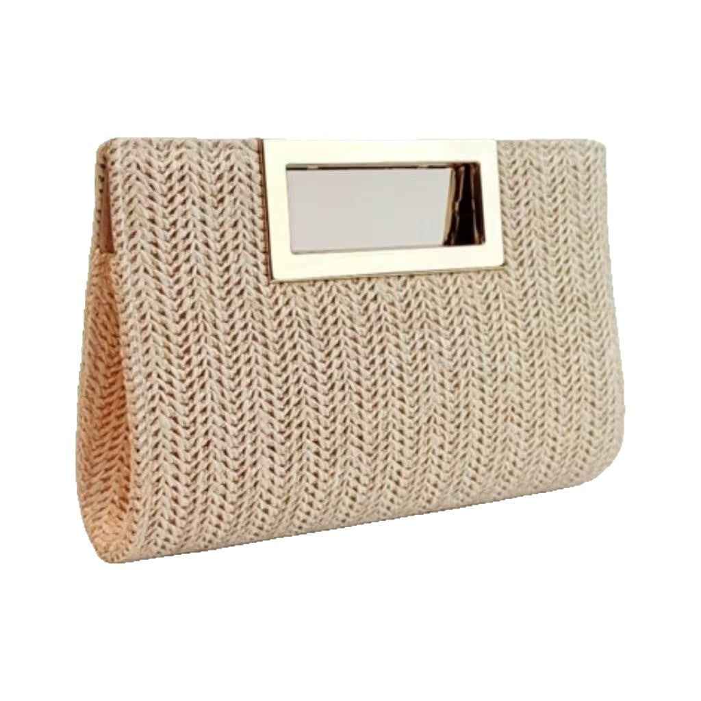 Womens Fashion New Woven Chain Clutch Bag