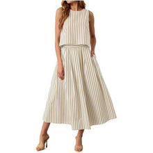 Women's Fashion Casual Striped Vest Set