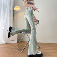 Light Blue American-Style Flared Jeans For Women
