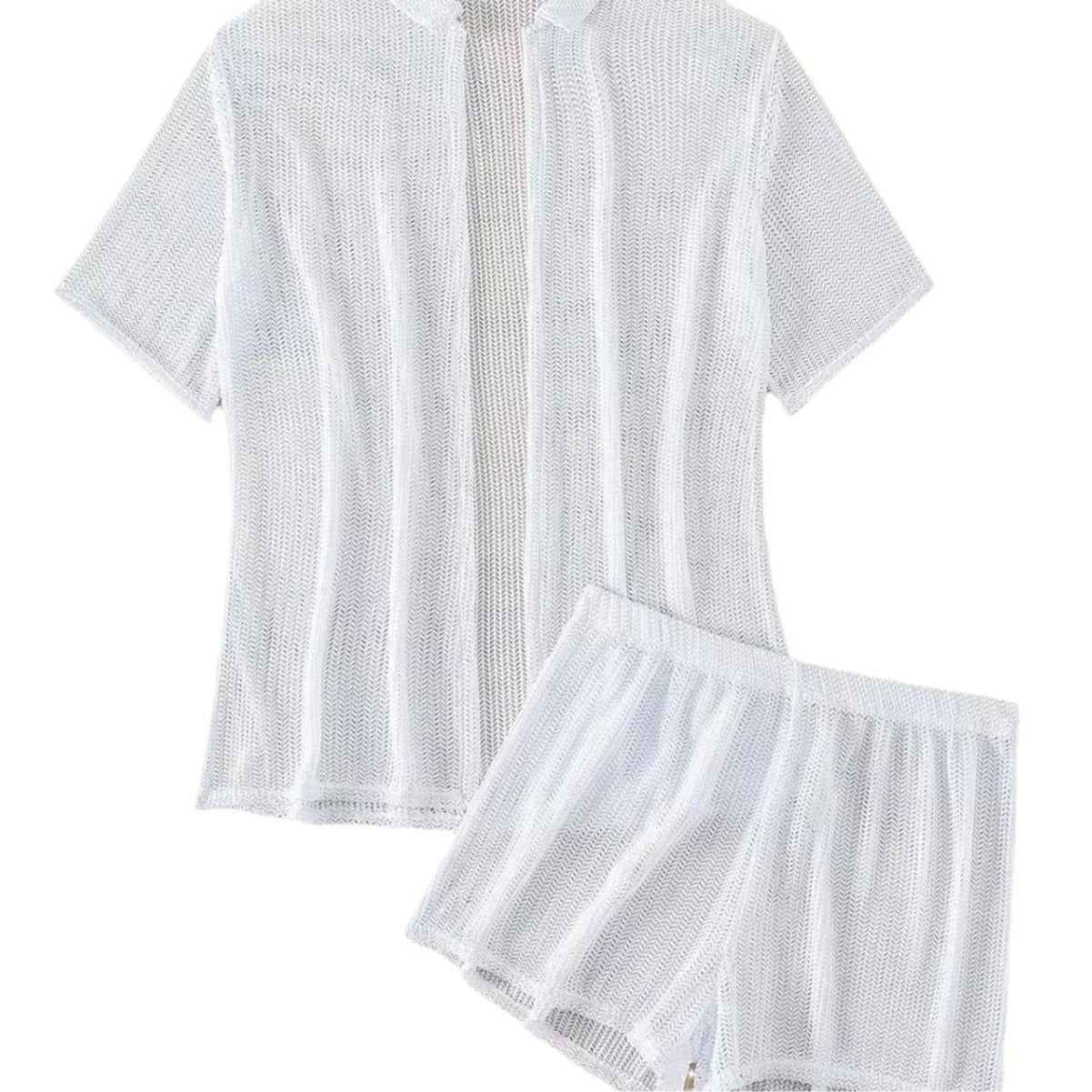Split Beach Hot Spring Vacation Bikini Boxers Blouse