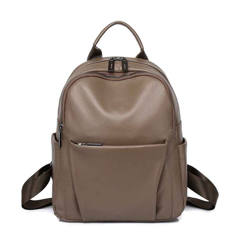 Stylish And Versatile Womens First-Layer Cowhide Backpack