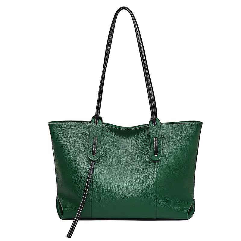 European And American Casual Top Layer Cowhide Handbag